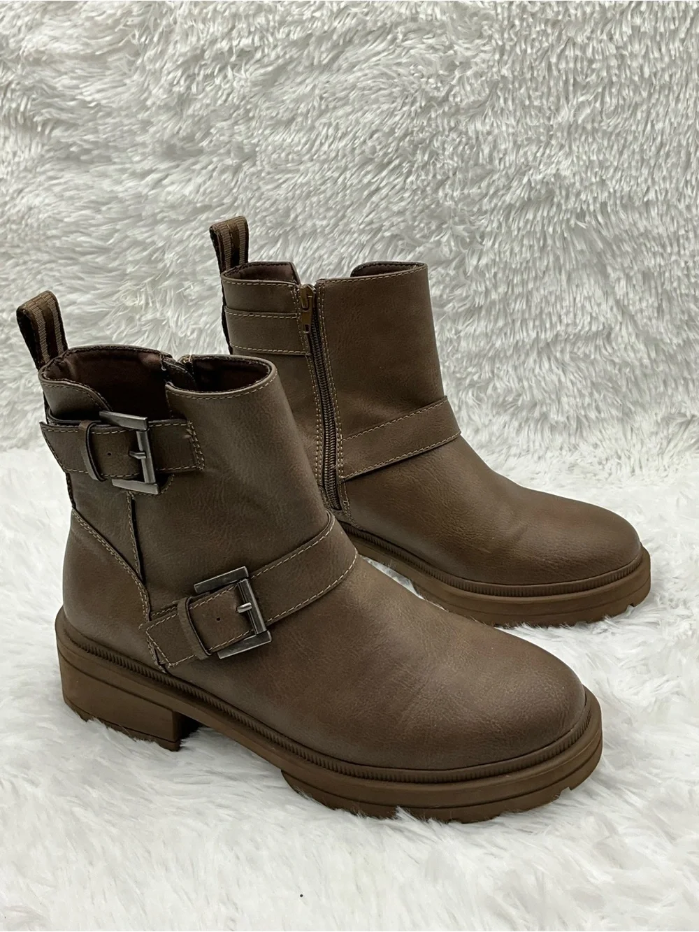 Rocket Dog Boots Size 9 Brown Moto Ankle Boots Buckle Strap Woman’s
